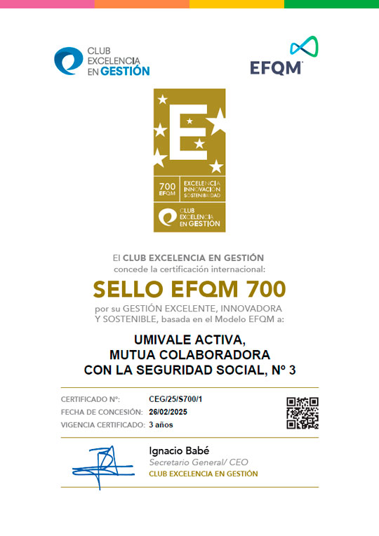 Sello de Excelencia Europeo EFQM 700